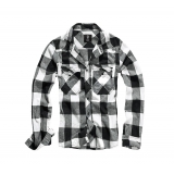 Brandit Check Shirt Long Sleeve, Schwarz/Weiß