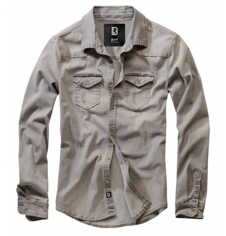 Riley Denim Shirt Long Sleeve grey denim
