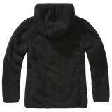 Women Teddyfleece Jacket Hooded schwarz
