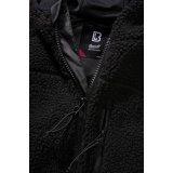 Women Teddyfleece Jacket Hooded schwarz