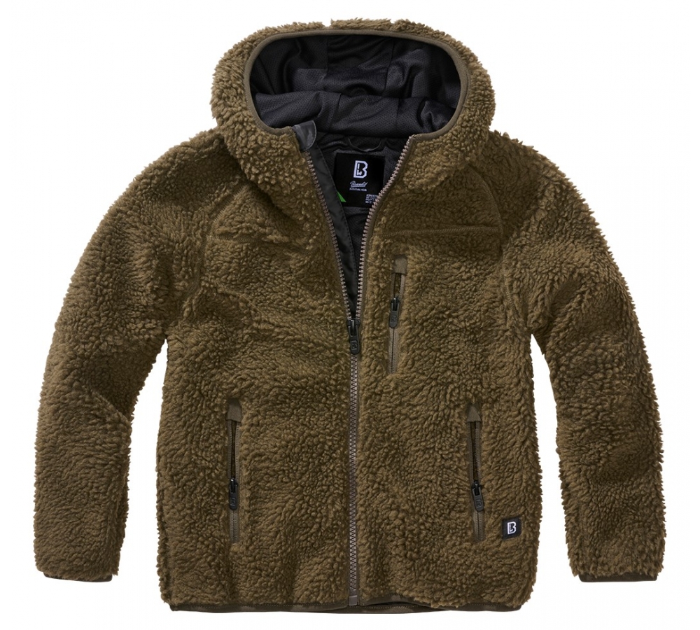 Kids Teddyfleece Jacket Hooded olive