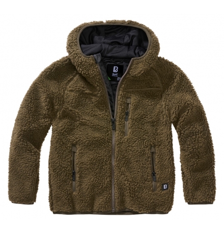 Kids Teddyfleece Jacket Hooded olive