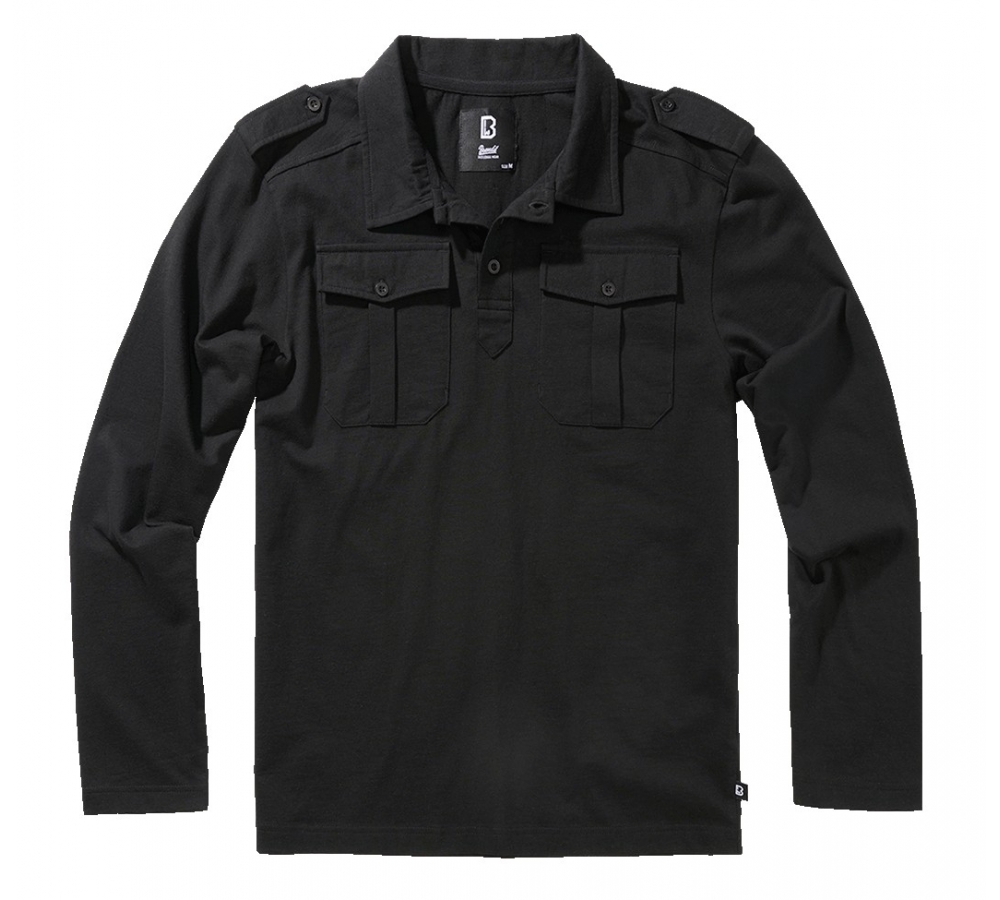 Willis Poloshirt Long Sleeve schwarz