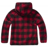 Women Teddyfleece Jacket Hooded red/black