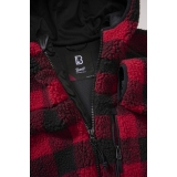 Women Teddyfleece Jacket Hooded red/black