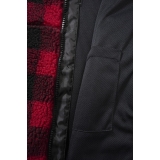 Women Teddyfleece Jacket Hooded red/black