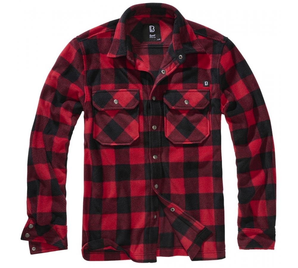 Jeff Fleece Shirt Long Sleeve red/black