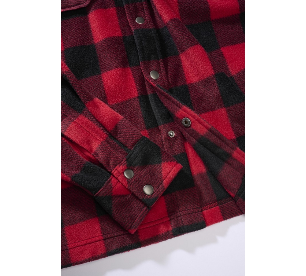 Jeff Fleece Shirt Long Sleeve red/black