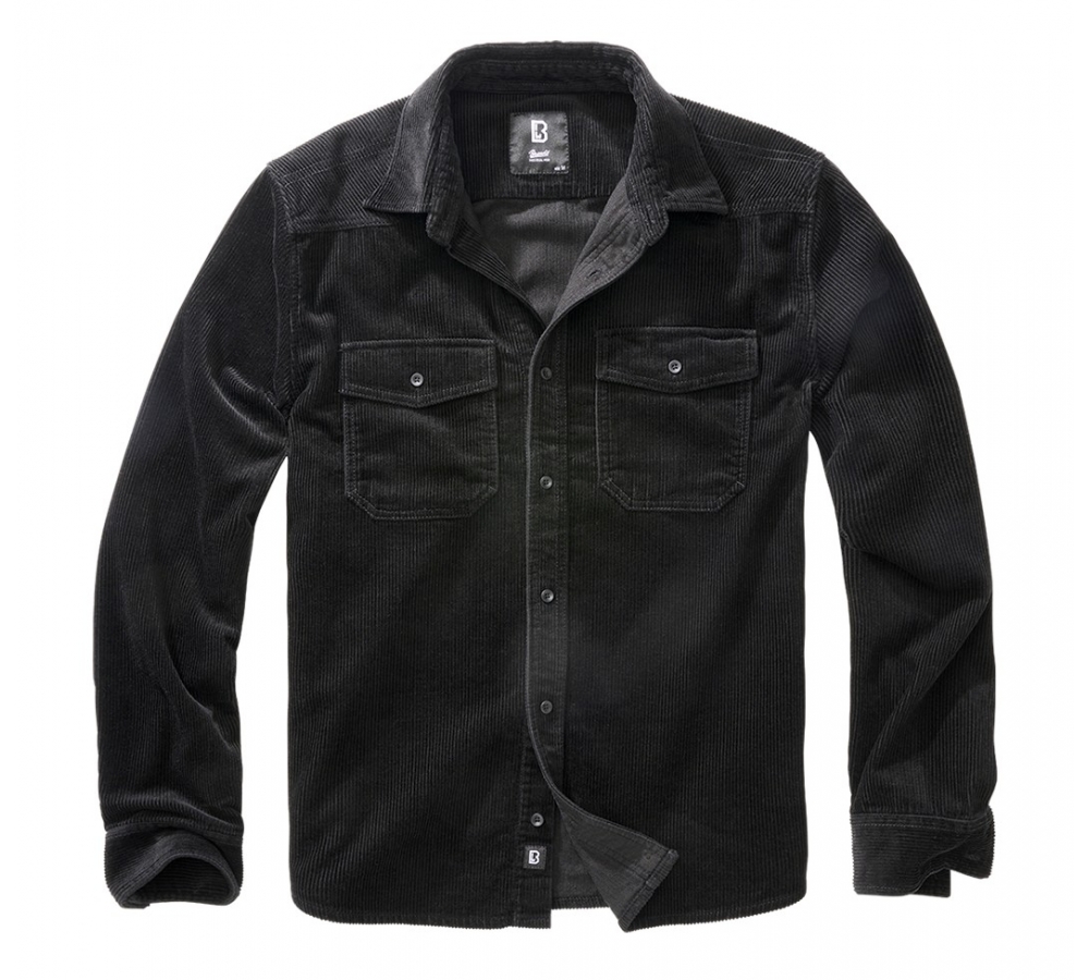 Corduroy Classic Shirt Long Sleeve schwarz