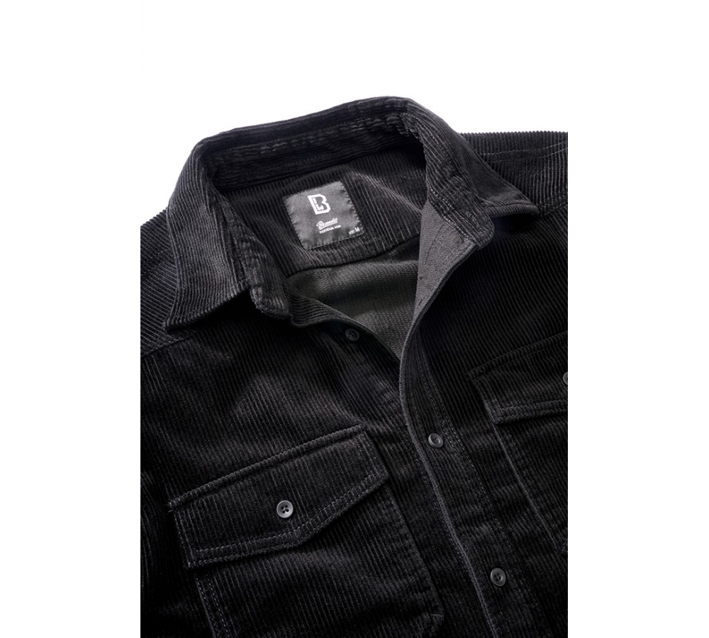 Corduroy Classic Shirt Long Sleeve schwarz