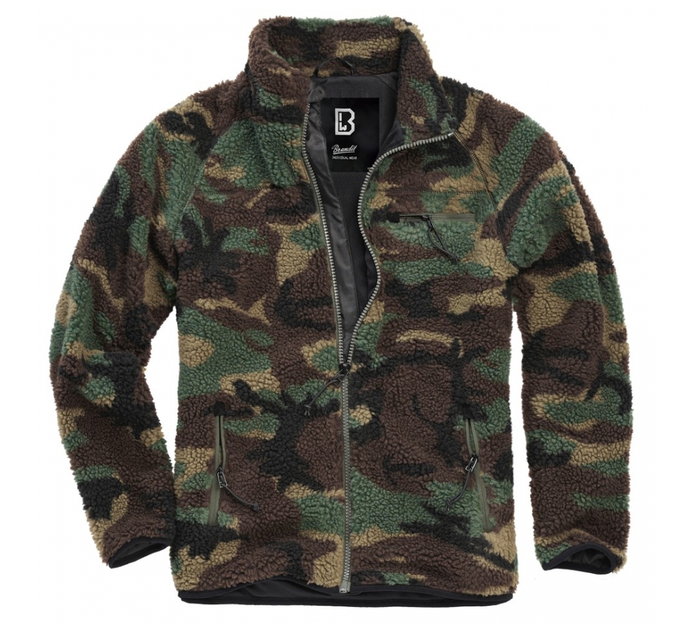 Veste Teddyfleece camouflage forêt