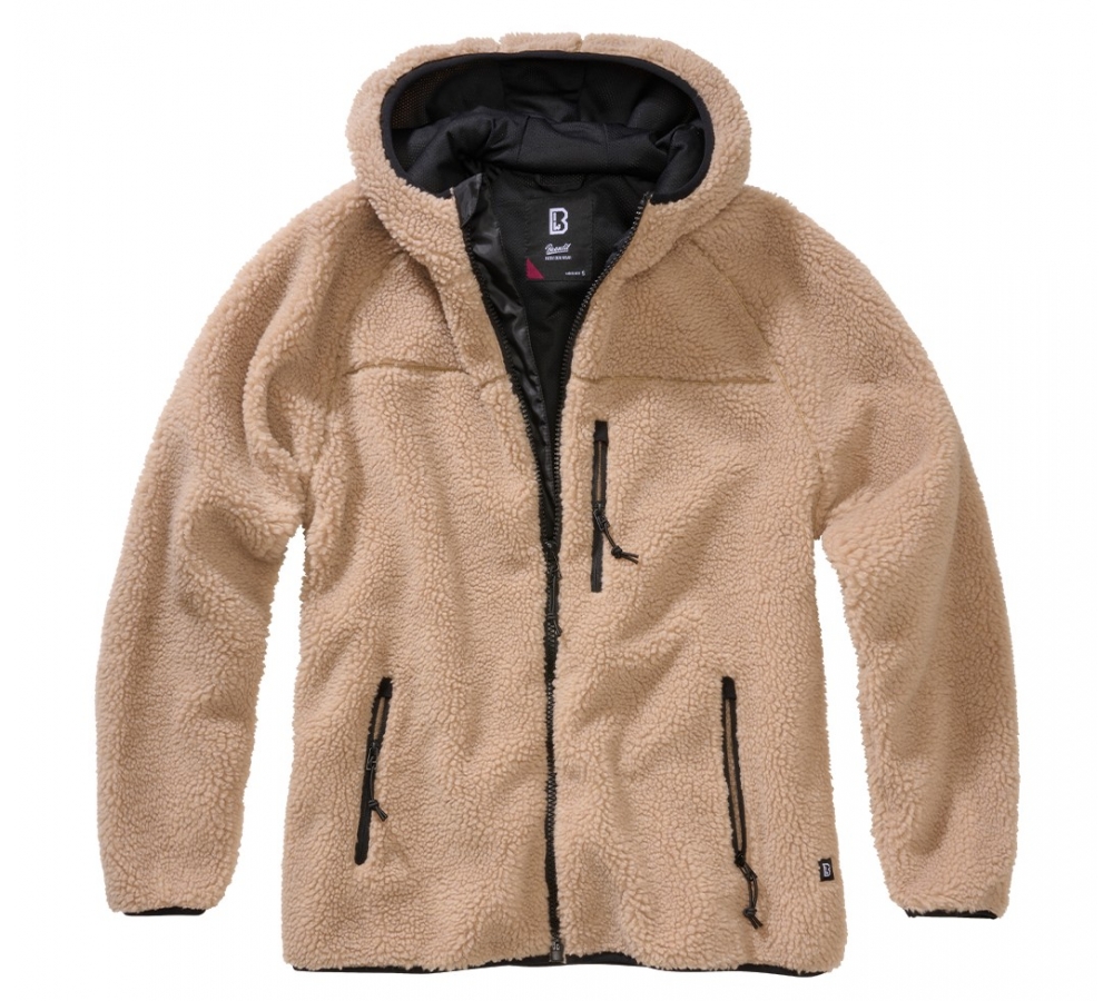 Women Teddyfleece Jacket Hooded camel