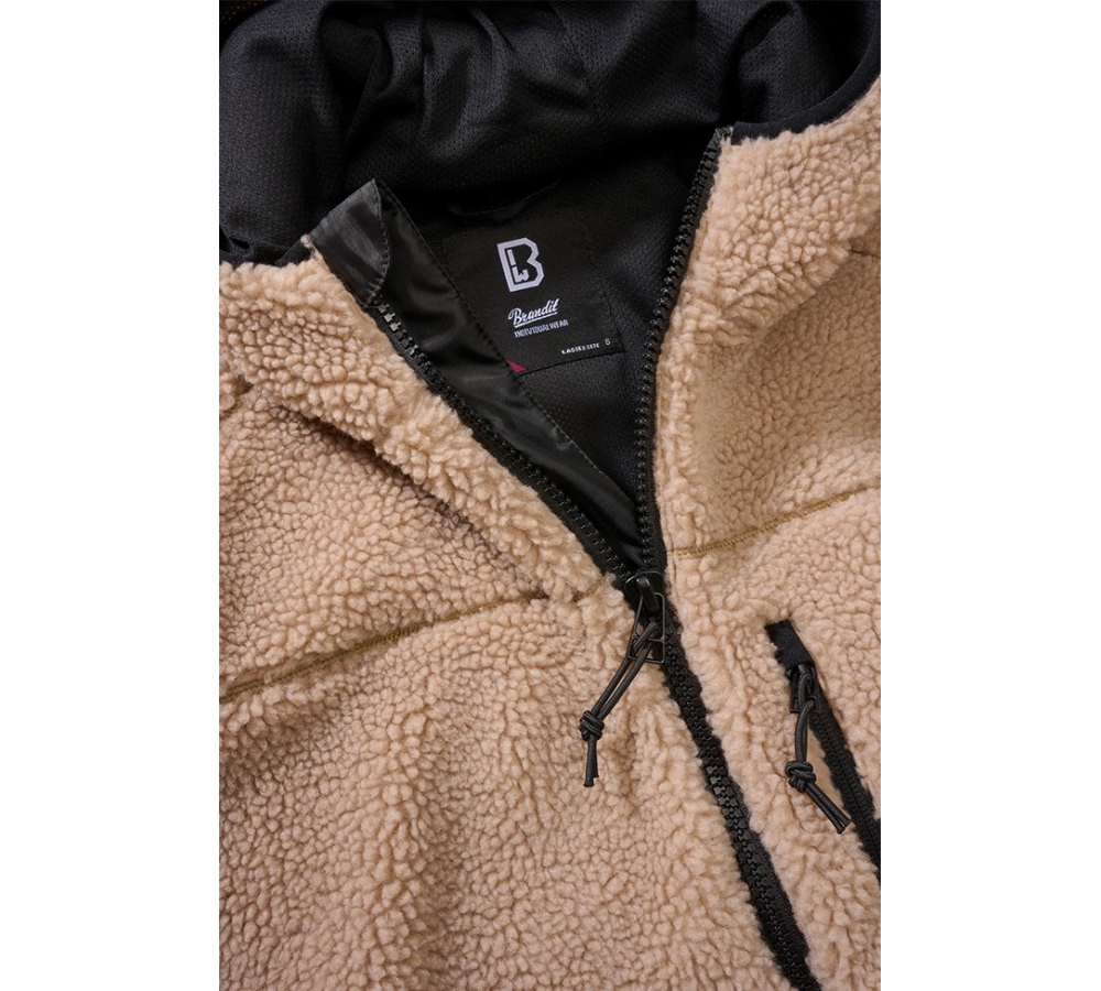 Women Teddyfleece Jacket Hooded camel