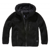Kids Teddyfleece Jacket Hooded schwarz
