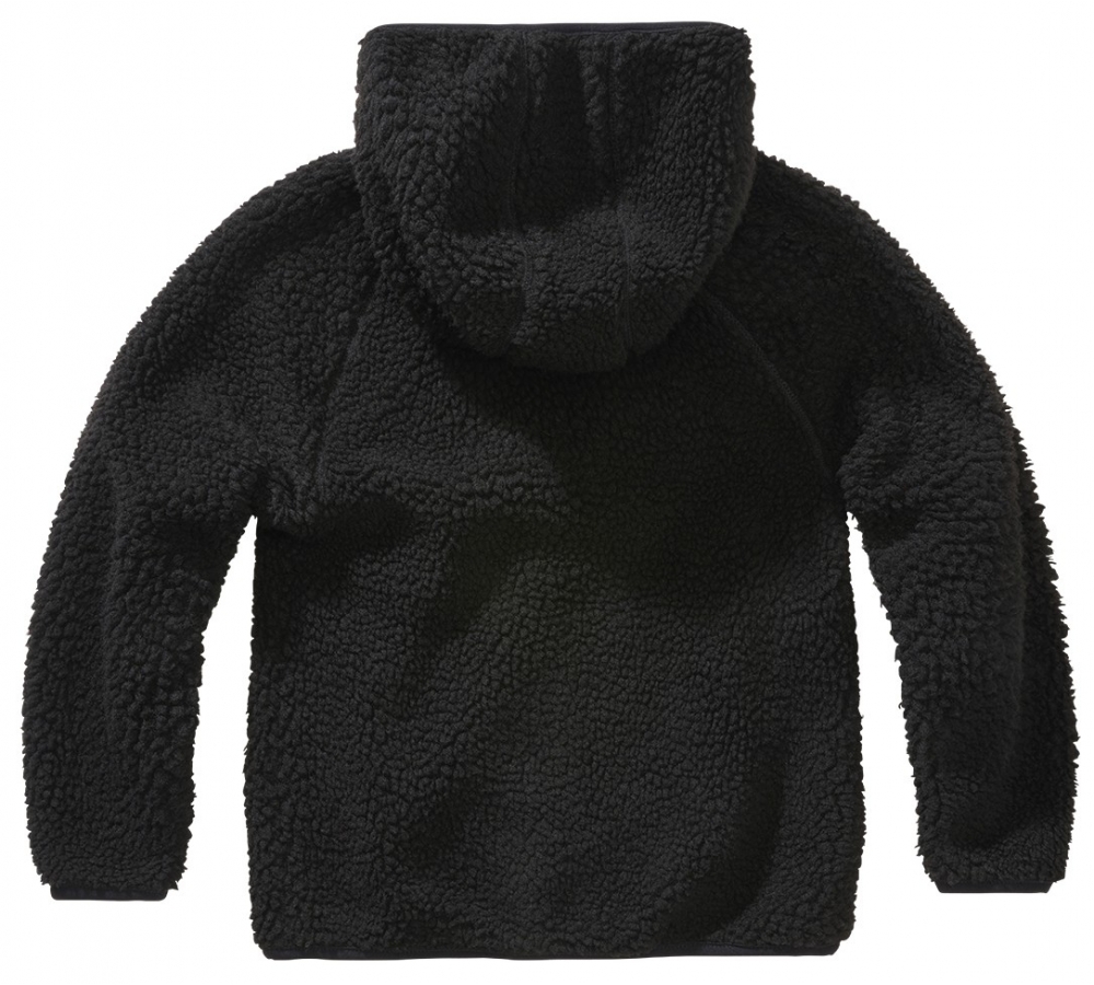 Kids Teddyfleece Jacket Hooded schwarz