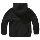 Kids Teddyfleece Jacket Hooded schwarz
