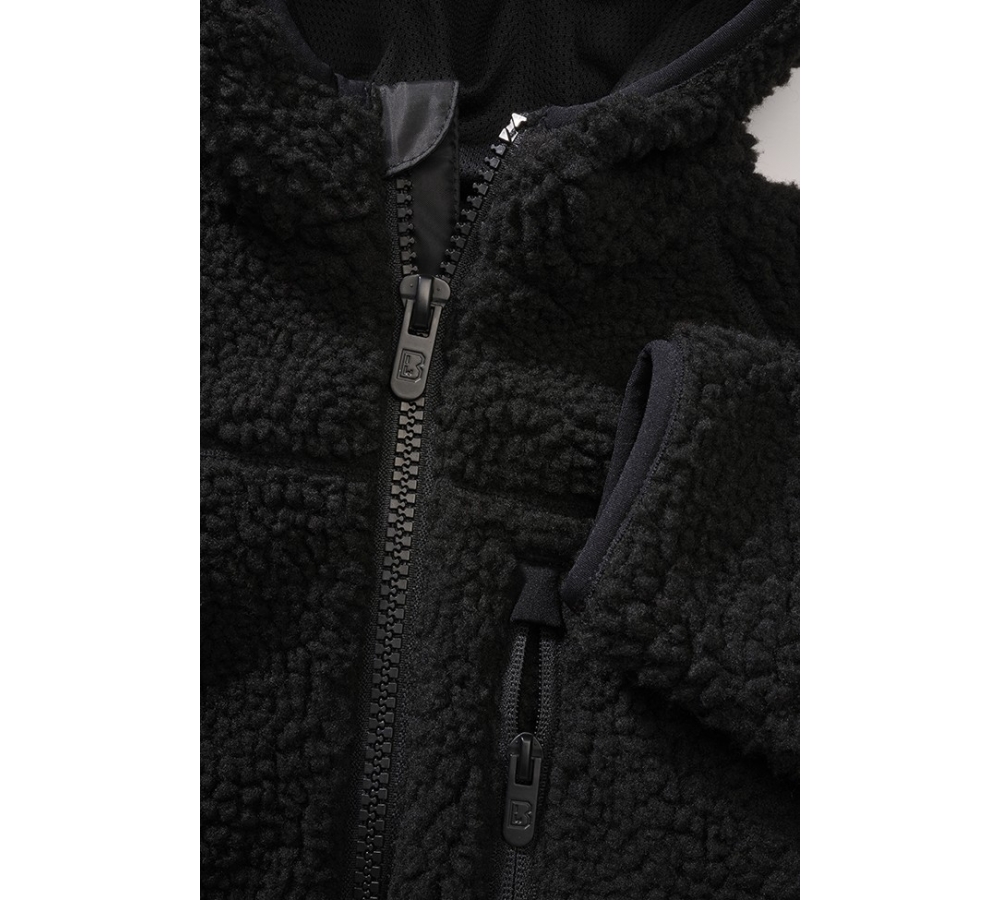 Kids Teddyfleece Jacket Hooded schwarz