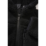 Kids Teddyfleece Jacket Hooded schwarz