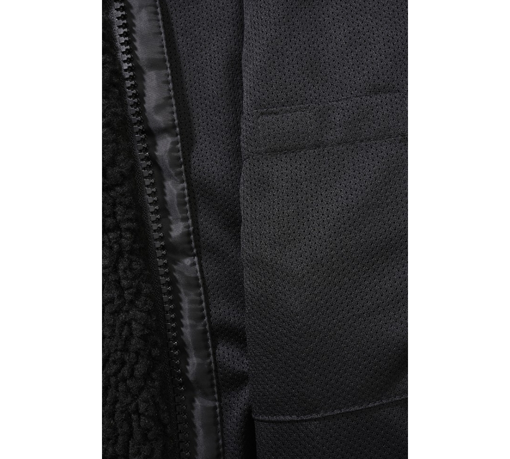 Kids Teddyfleece Jacket Hooded schwarz