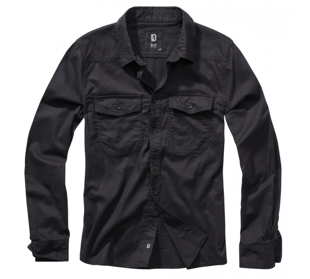 Flannel Shirt Long Sleeve schwarz