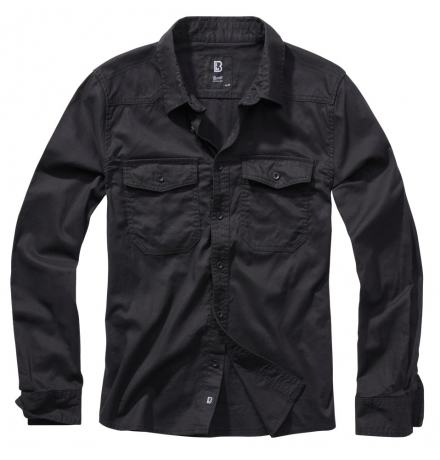 Flannel Shirt Long Sleeve schwarz