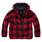 Kids Teddyfleece Jacket Hooded red/black