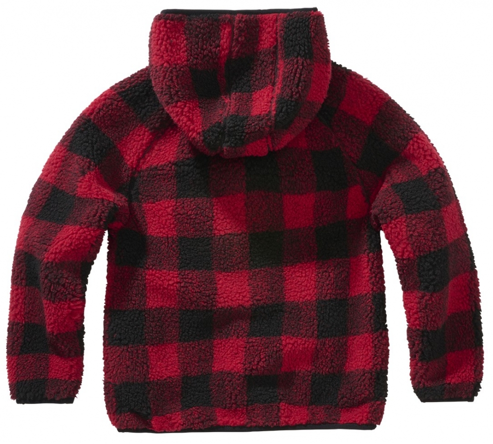 Kids Teddyfleece Jacket Hooded red/black