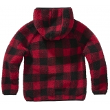 Kids Teddyfleece Jacket Hooded red/black