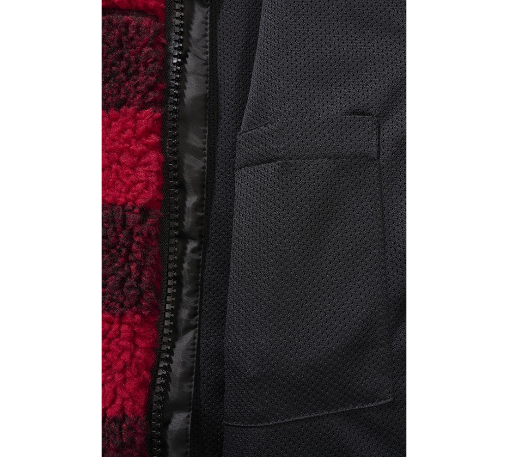 Kids Teddyfleece Jacket Hooded red/black