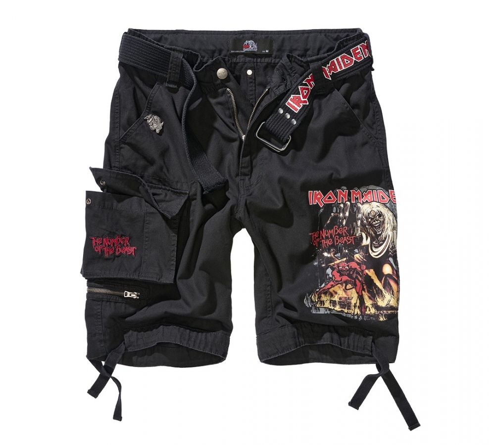 Iron Maiden Savage Shorts The Number of The Beast black edition