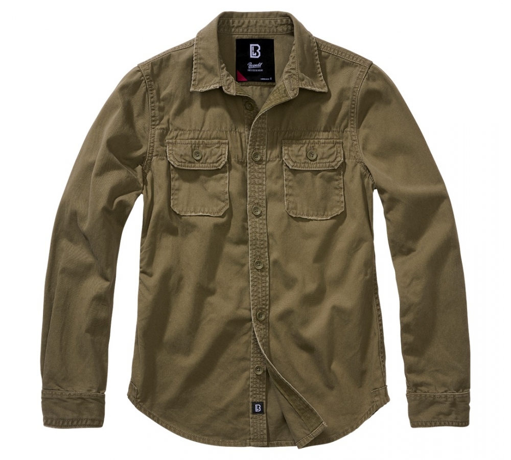 Women Vintage Shirt Long Sleeve olive