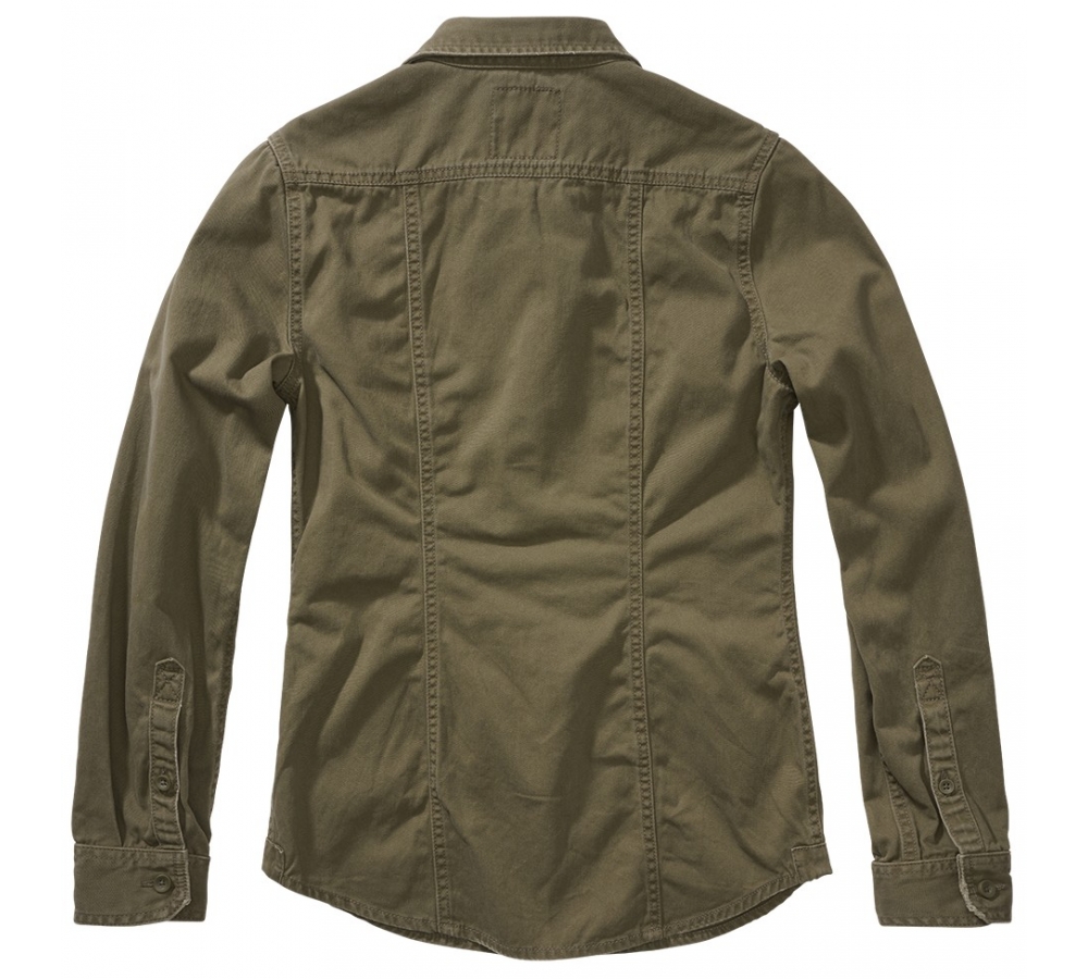Women Vintage Shirt Long Sleeve olive