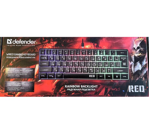 Russische Tastatur Defender Red GK-116, RU Layout