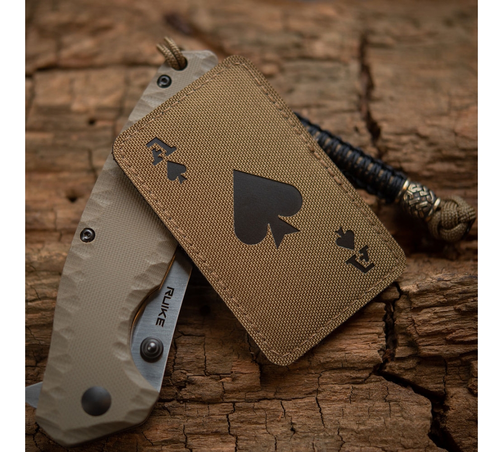 M-Tac Patch "Pik-Ass", Laserschnitt, Schwarz/Coyote