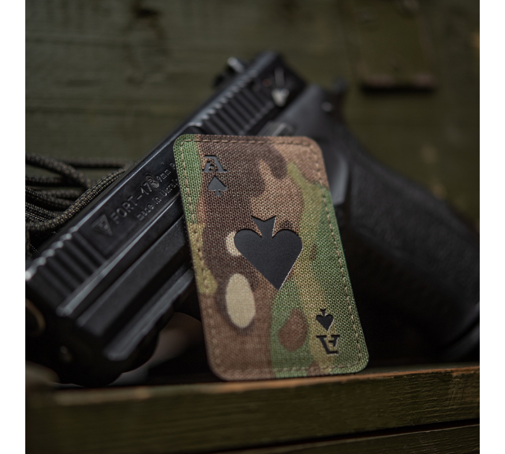 M-Tac Patch "Ace of Spades", Laser Cut, Multicam/Black