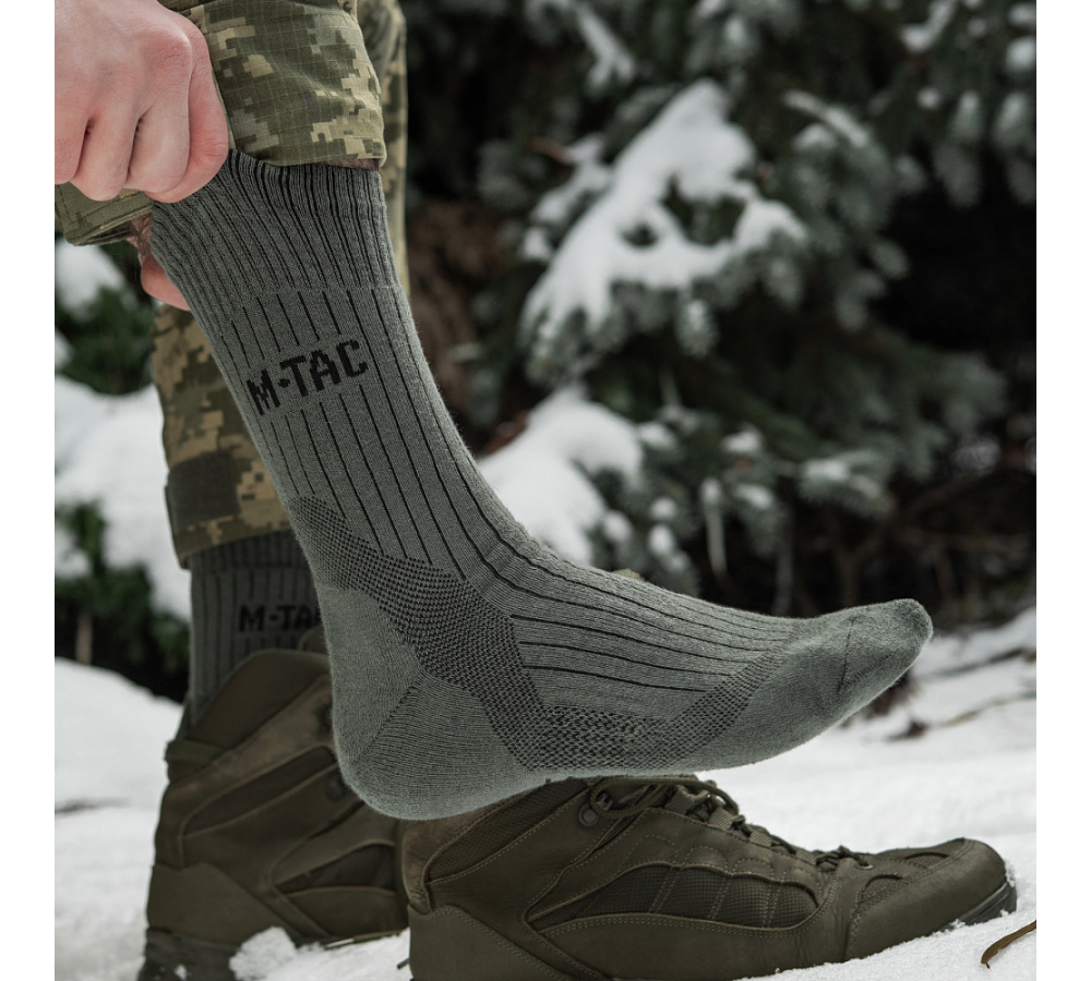 Носки "Hohe Socken Mk.4", с амортизацией, оливковые, M-Tac