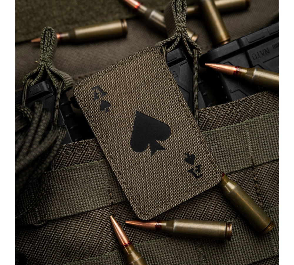 M-Tac Patch "Ace of Spades", Laser Cut, Green/Black