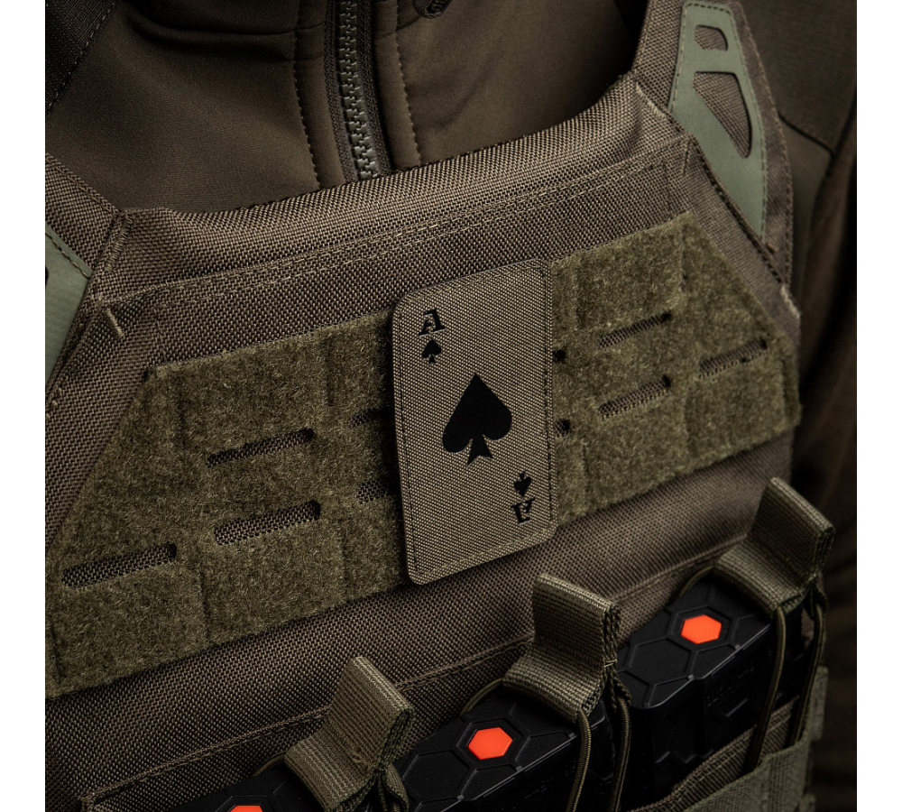 M-Tac Patch "Ace of Spades", Laser Cut, Green/Black
