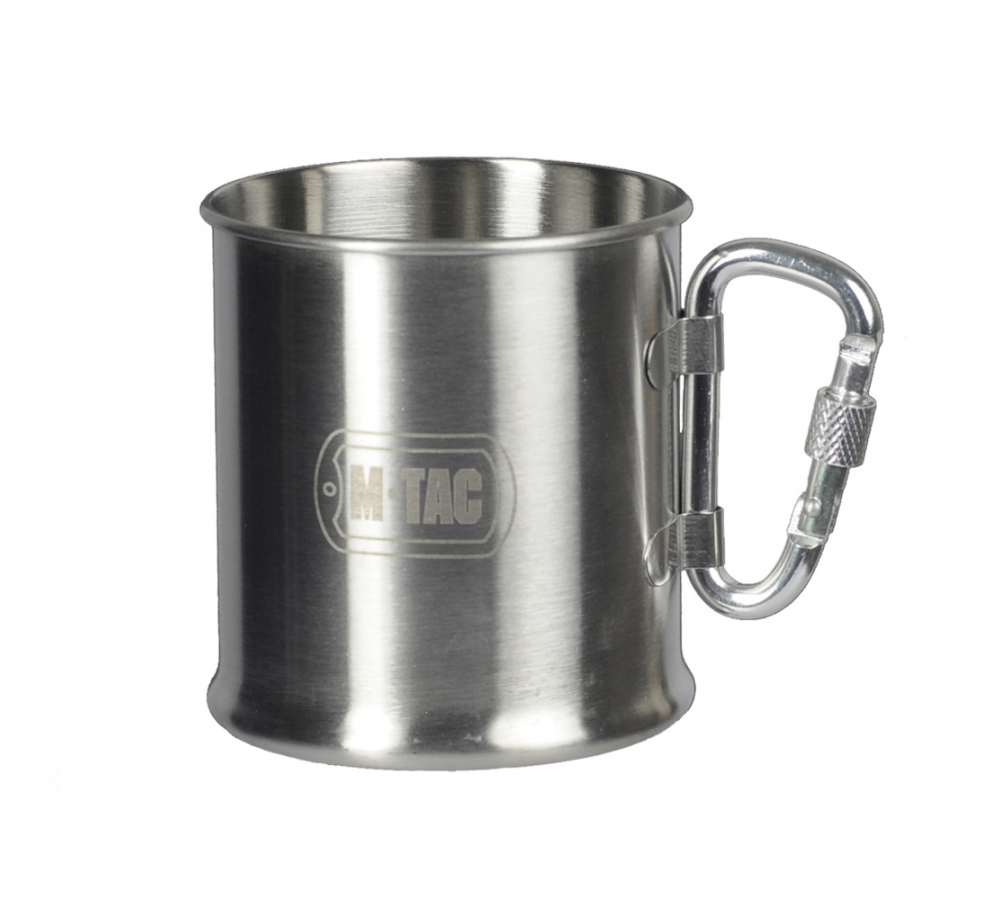 M-Tac Edelstahlbecher mit Karabiner, 250 ml