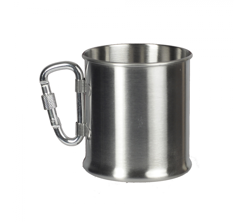 M-Tac Edelstahlbecher mit Karabiner, 250 ml