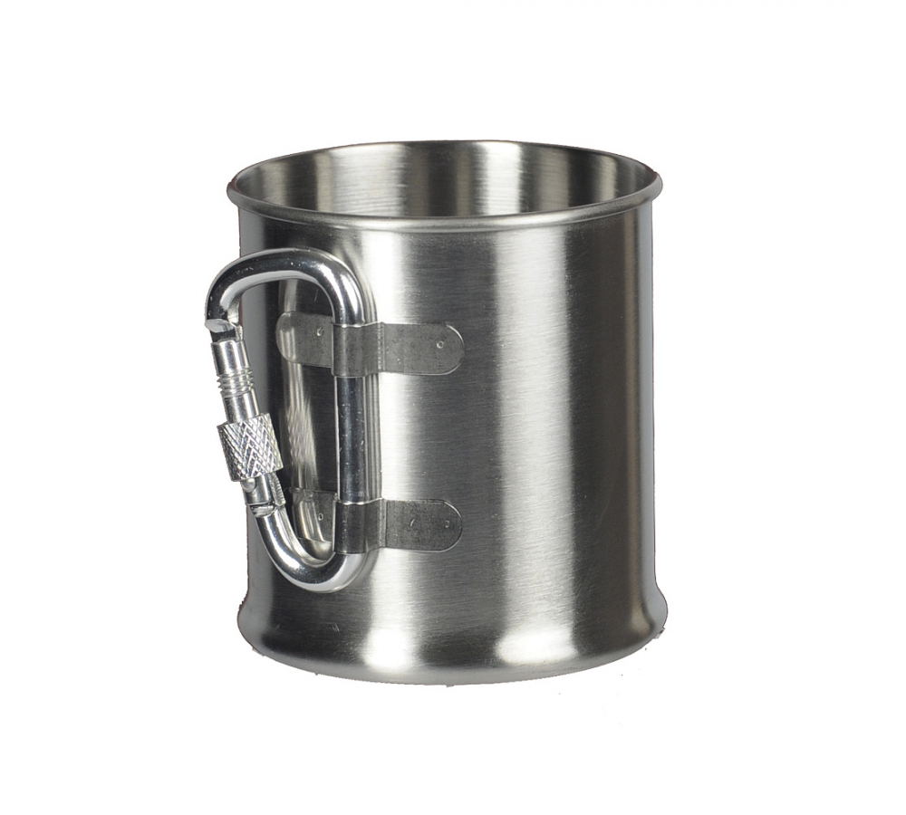 M-Tac Edelstahlbecher mit Karabiner, 250 ml