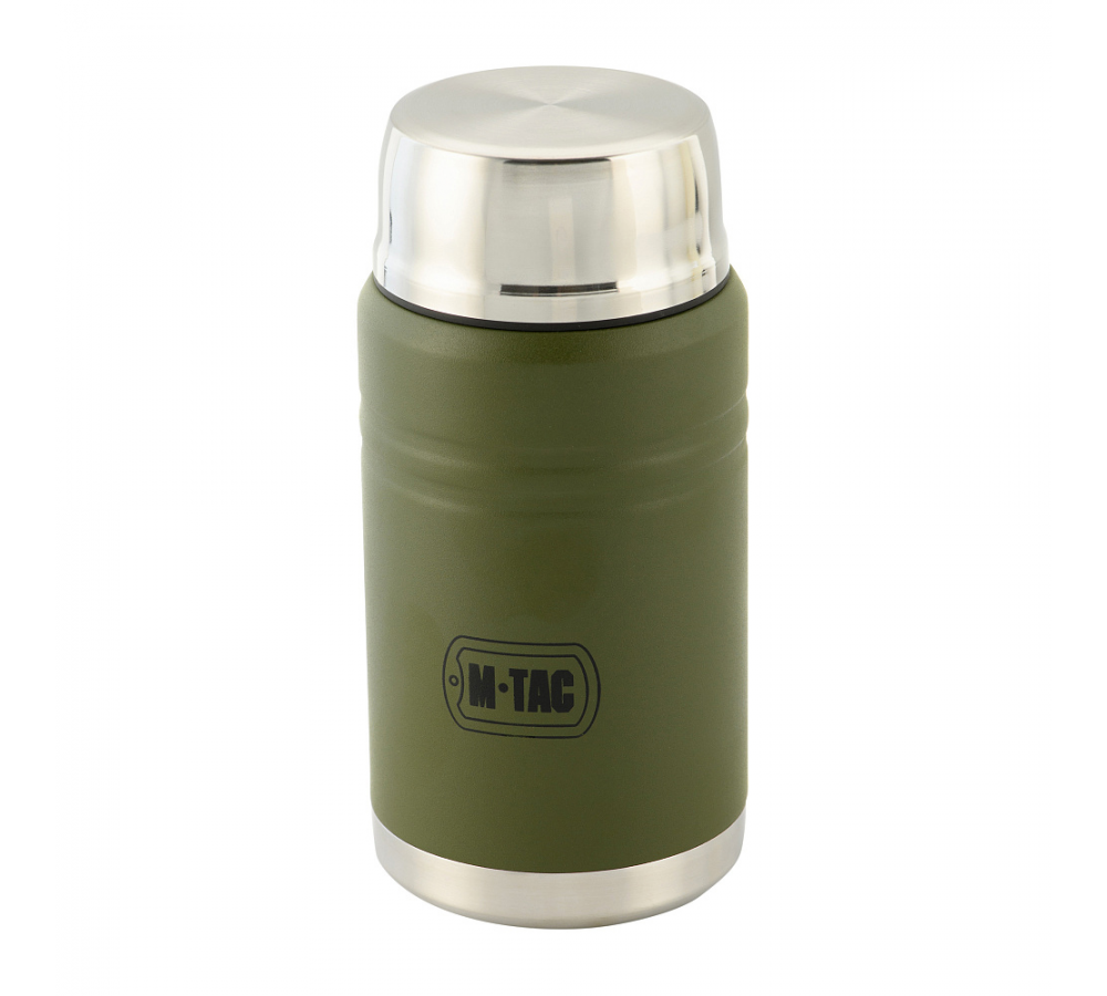M-Tac Thermobecher 750 Ml Mit Klapploffel Olive/Edelstahl