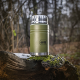 M-Tac Thermobecher 750 Ml Mit Klapploffel Olive/Edelstahl