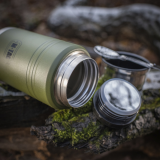 M-Tac Thermobecher 750 Ml Mit Klapploffel Olive/Edelstahl
