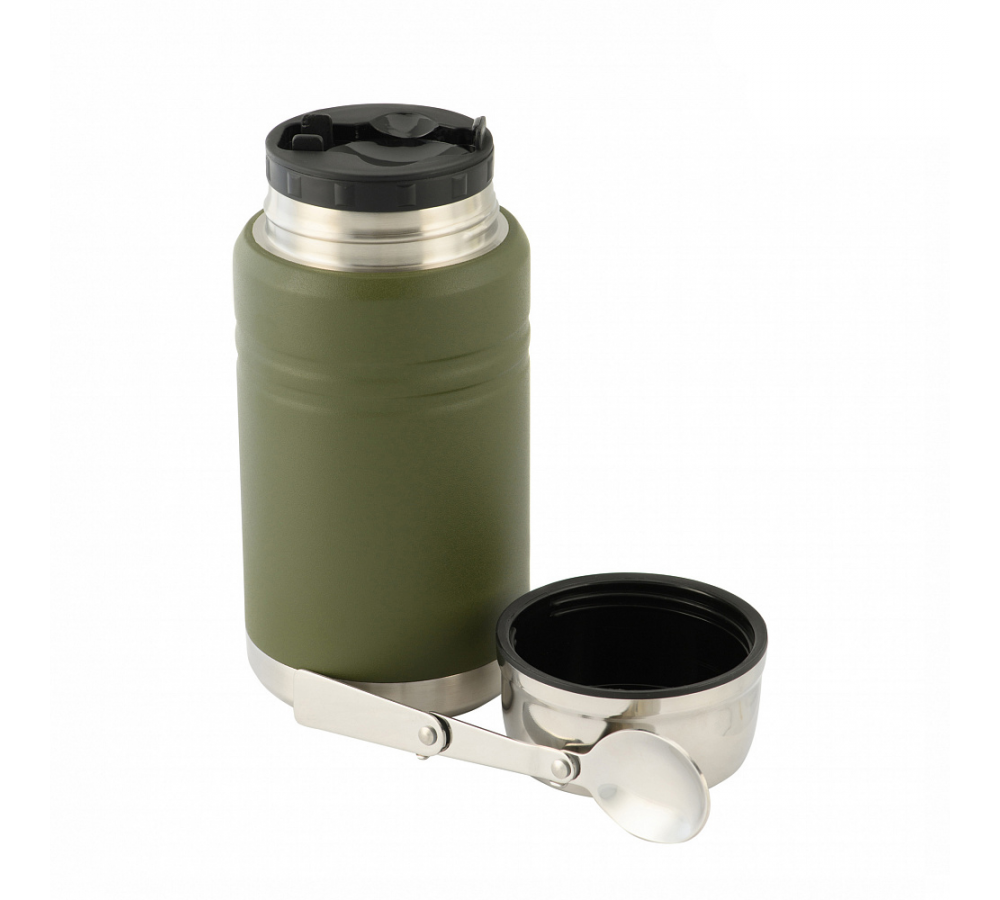 M-Tac Thermobecher 750 Ml Mit Klapploffel Olive/Edelstahl
