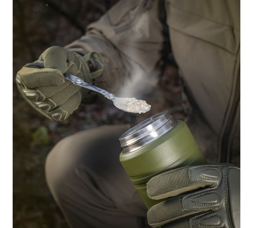M-Tac Thermobecher 750 Ml Mit Klapploffel Olive/Edelstahl
