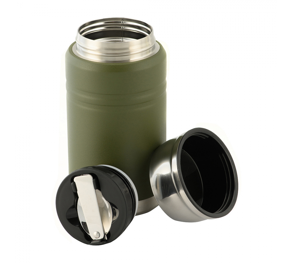M-Tac Thermobecher 750 Ml Mit Klapploffel Olive/Edelstahl