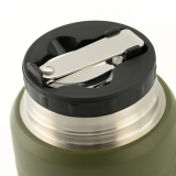 M-Tac Thermobecher 750 Ml Mit Klapploffel Olive/Edelstahl