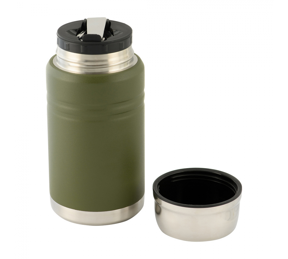 M-Tac Thermobecher 750 Ml Mit Klapploffel Olive/Edelstahl