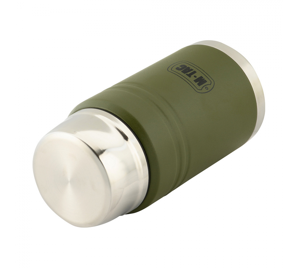 M-Tac Thermobecher 750 Ml Mit Klapploffel Olive/Edelstahl